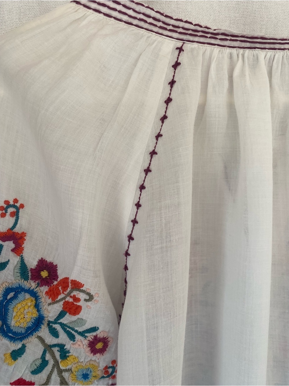 NWOT Johnny Was white Allegra peasant blouse colorful floral embroidery size L - Picture 13 of 16
